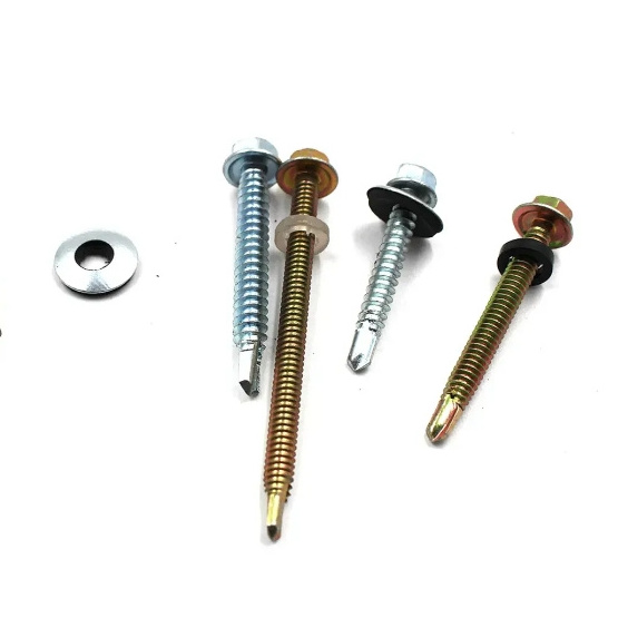 Chinese manufacturer  Hex Washer Head Roofing Self-Tapping Self-Drilling Screws with rubber Washer