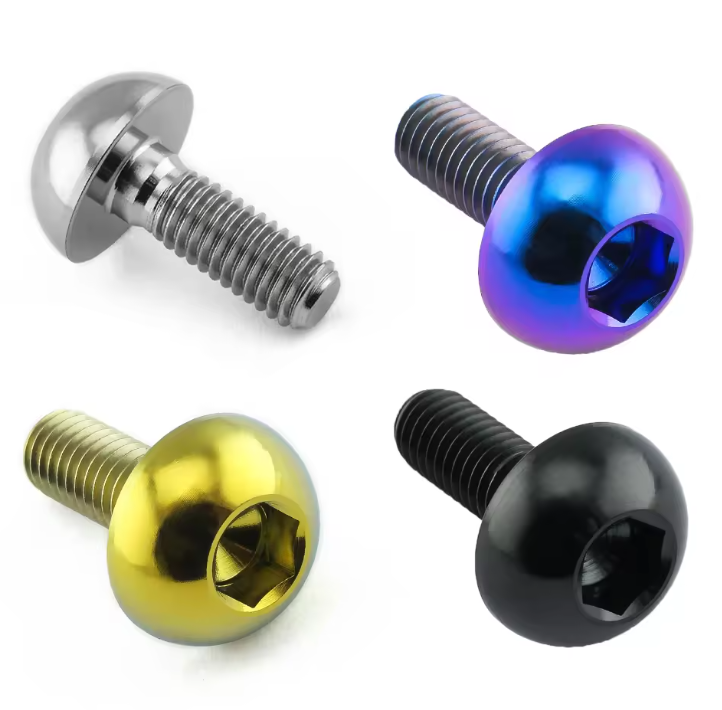 Auto Modify Slotted Hex Split Rim Titanium Bolts For Bbs Lug Gr2 Gr5 Oil Slick Wheels Bicycle Shouldered Mounting Titanium Bolts