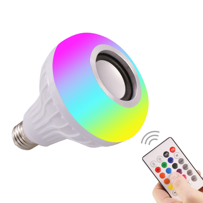 Bedroom warm dimming colorful RGB atmosphere night light Universal E27 music speaker playback colorful led bulb light