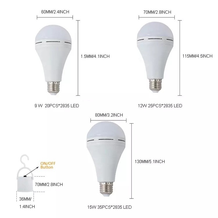 Factory direct sale good quality portable led bulb high brightness easy control chargeable long life emergency light