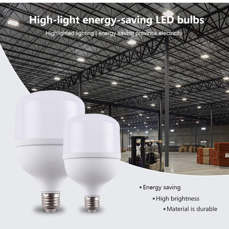 Highlight indoor strong lighting plastic T shape B22 E27 high lumen energy saving white 10W led bulb light wholesale