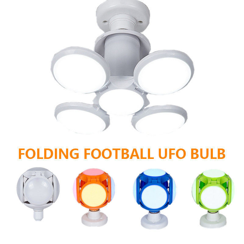 Household folding lamp indoor E27 universal portable foldable emergency ceiling 40W highlight football led light bulb