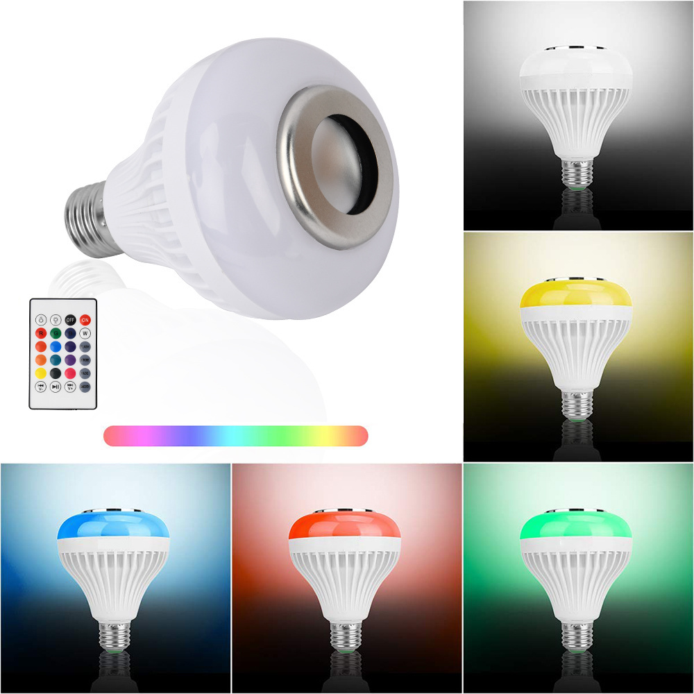 Bedroom warm dimming colorful RGB atmosphere night light Universal E27 music speaker playback colorful led bulb light