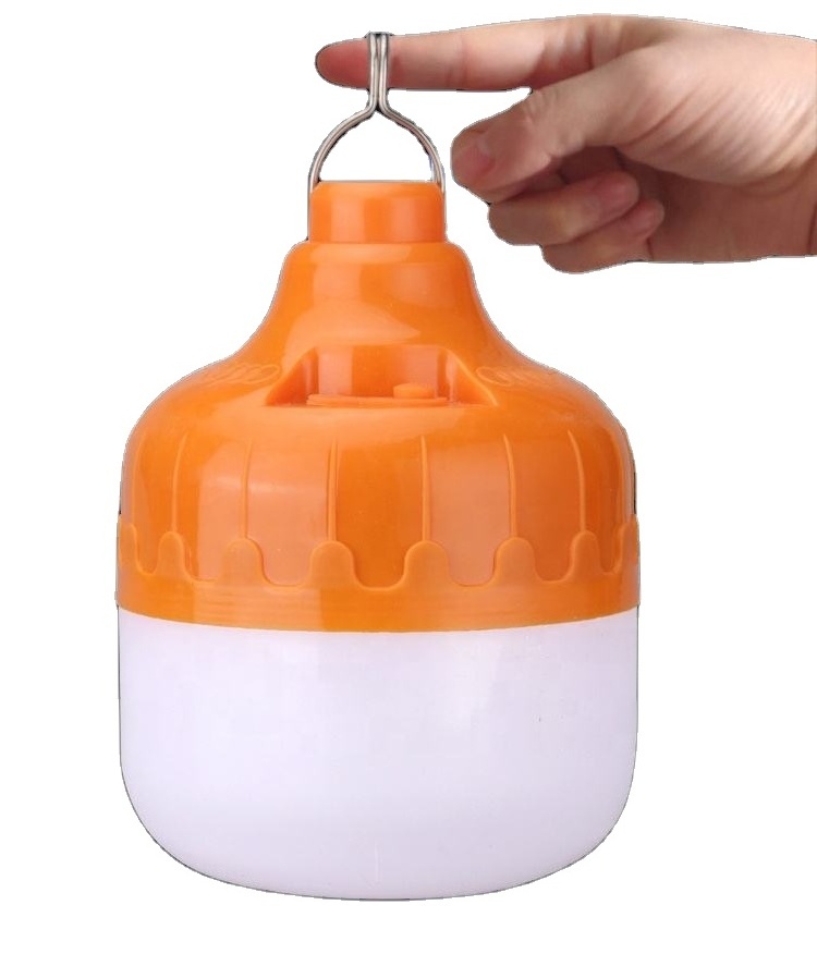 Portable night light multifunction hanging remote smart LED DC rechargeable solar power emergency light bulb wholesale