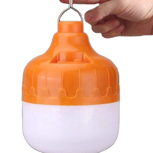 Portable night light multifunction hanging remote smart LED DC rechargeable solar power emergency light bulb wholesale