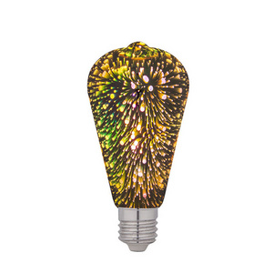 Outdoor garden decorated new shape led 3D fireworks decoration colorful bulbs st64 atmosphere filament E27 base bulb lights