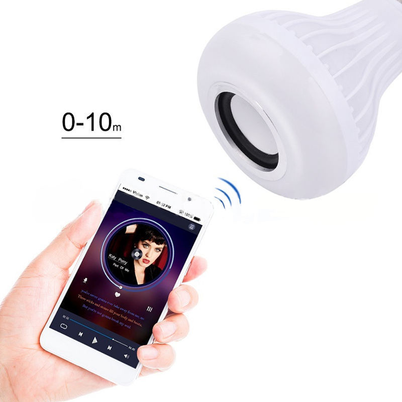 Bedroom warm dimming colorful RGB atmosphere night light Universal E27 music speaker playback colorful led bulb light