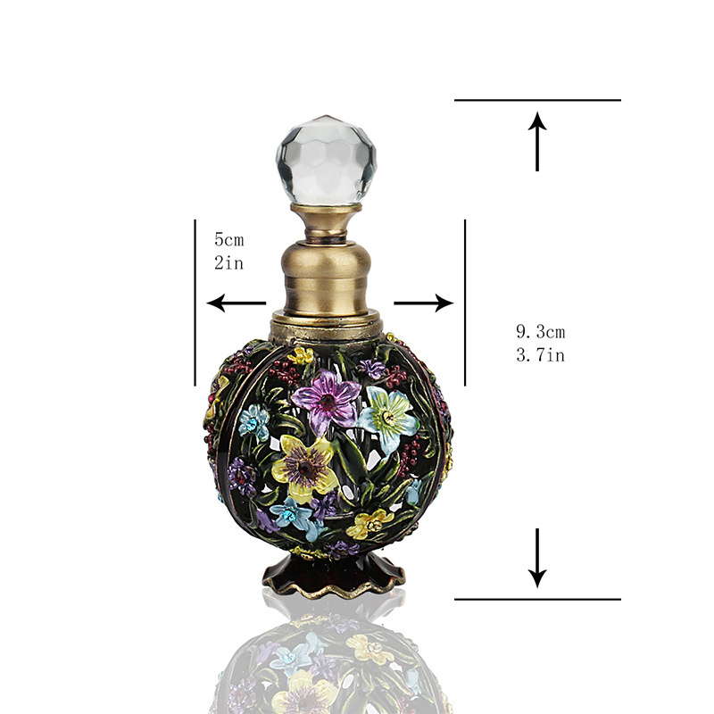 H&D Refillable Bottle Empty Crystal Glass Perfume Bottle Beautiful Small flower Perfume Bottle