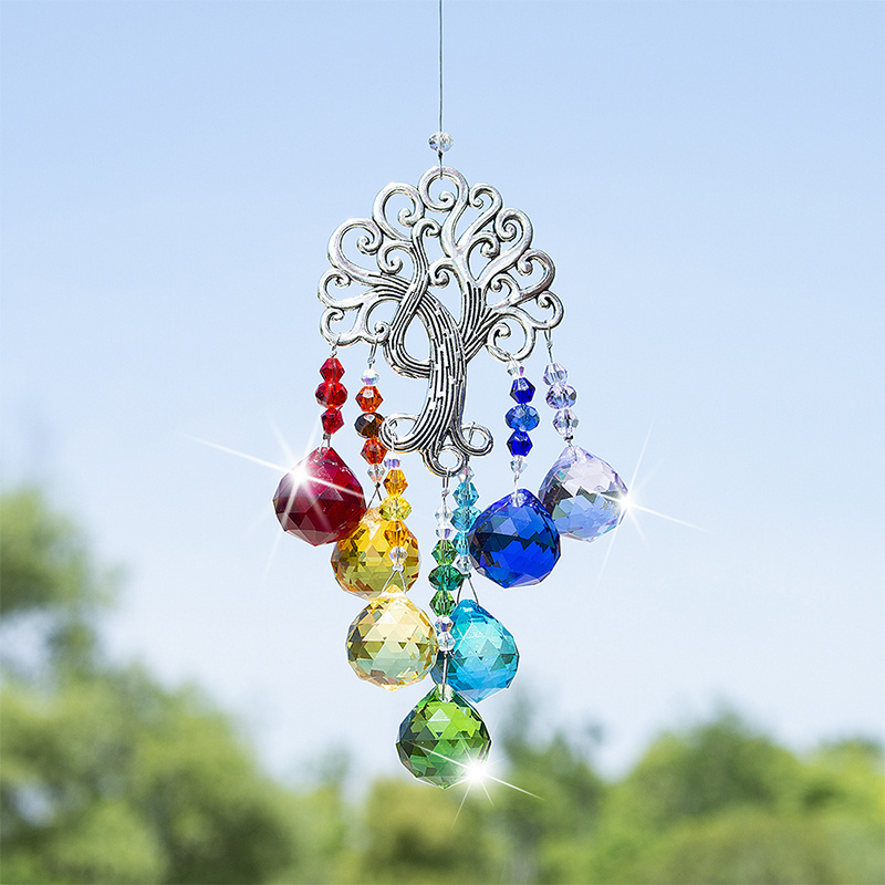 H&D Rainbow Makers Suncatchers Crystal Fantasy Sun Cacther for Window Ornament Chakra Pendant Christmas Decoration,Tree of Life