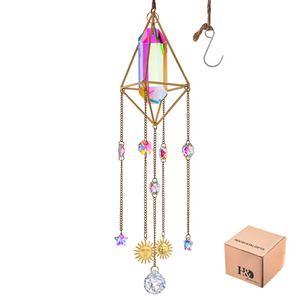 H&D Crystal Window Hanging Prism Suncatcher Ornament Rainbow Catcher Wall Art Drops Home Garden Decor Collections Fairy Gift