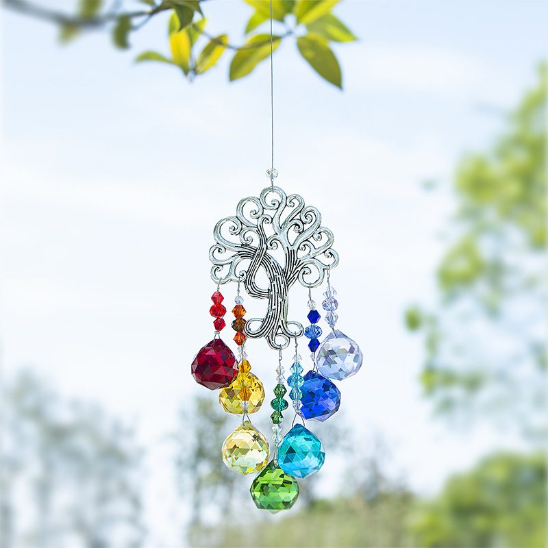 H&D Rainbow Makers Suncatchers Crystal Fantasy Sun Cacther for Window Ornament Chakra Pendant Christmas Decoration,Tree of Life