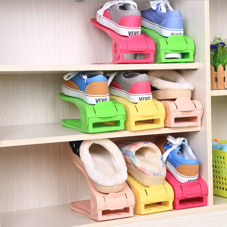 The high quality Shoes slots Storage rack,Adjustable Shoe Slots Organizer Adjustable Plastic Shoe Rack