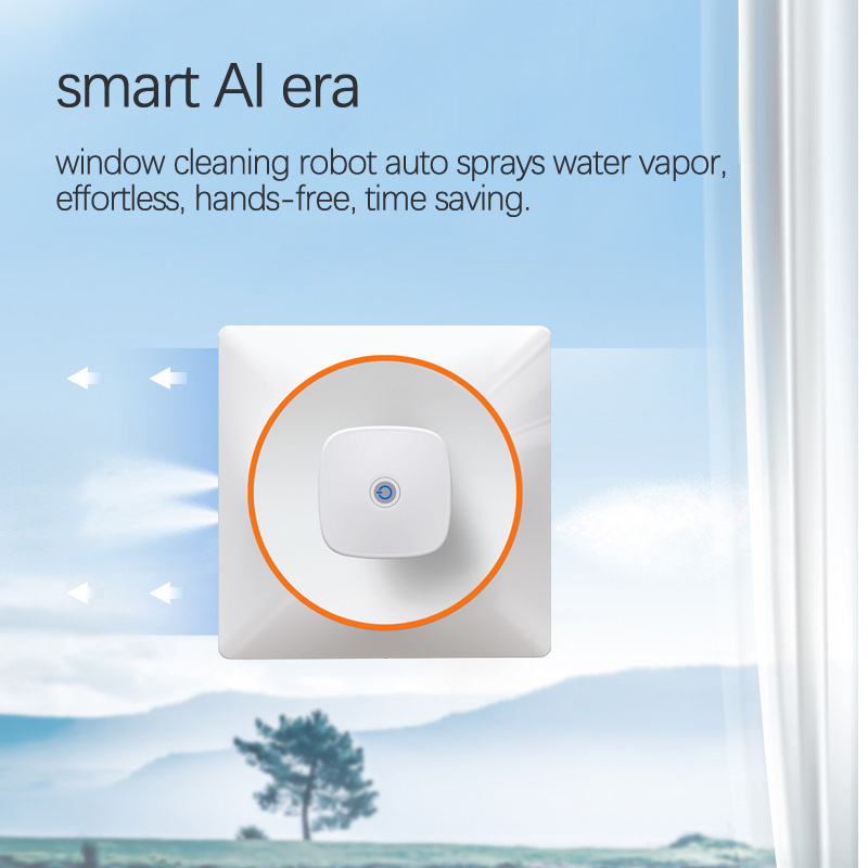 Ultra Thin Square Robotic Window Cleaner Anti Fall Glass Cleaning Robot 2.4G Remote Control