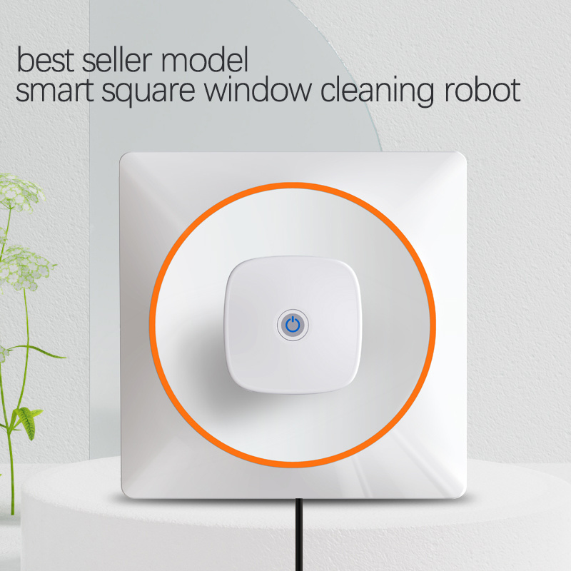 Ultra Thin Square Robotic Window Cleaner Anti Fall Glass Cleaning Robot 2.4G Remote Control