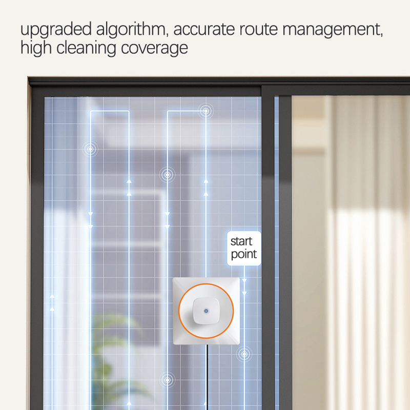 Ultra Thin Square Robotic Window Cleaner Anti Fall Glass Cleaning Robot 2.4G Remote Control