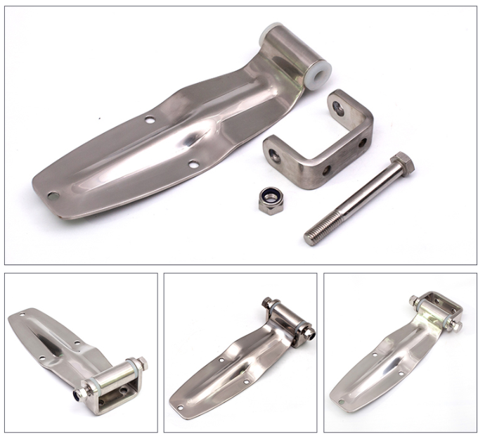 Stainless Steel Refrigerated Truck Semi Trailer Rear Door Hinges Van Truck Body Parts Trailer Tool Box Door Hinge Polished