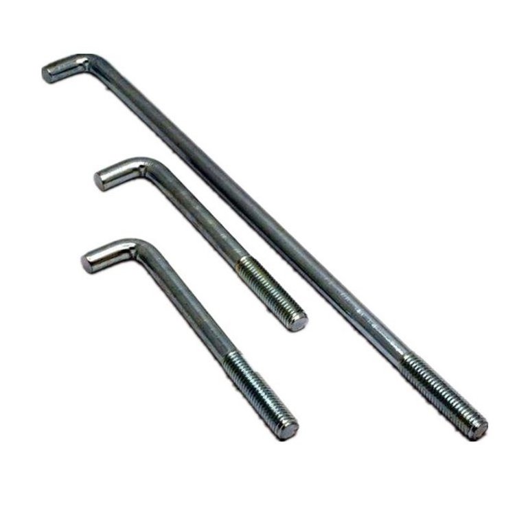 High Tensile Steel Forged Plain Holding Down Right-Angle Foundation Bolt M16 L-bend Anchor Bolt Black L Type Bolt