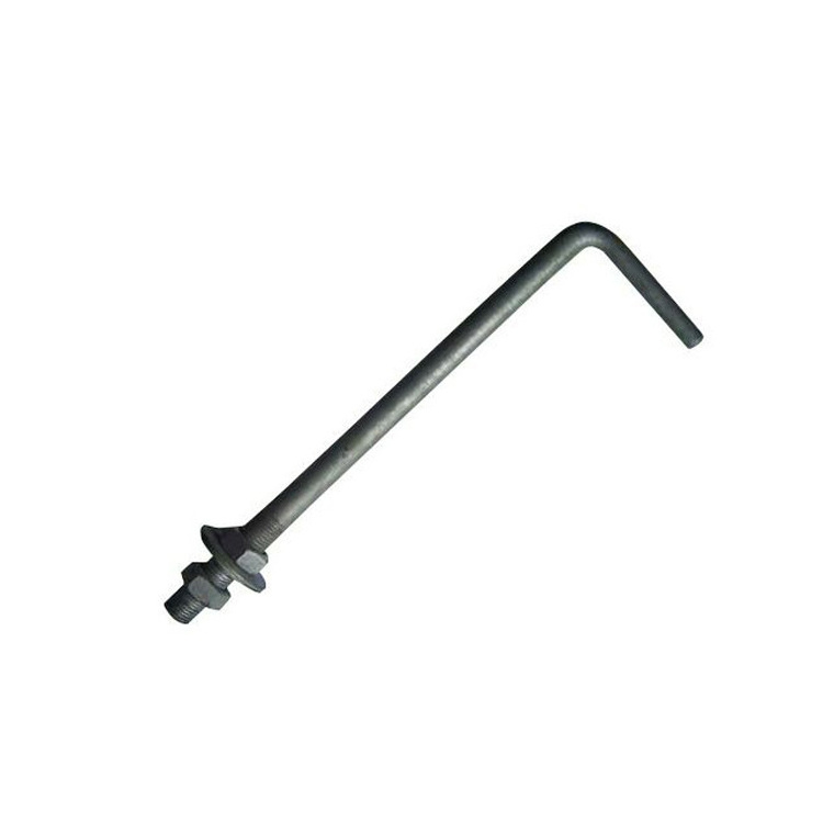 High Tensile Steel Forged Plain Holding Down Right-Angle Foundation Bolt M16 L-bend Anchor Bolt Black L Type Bolt