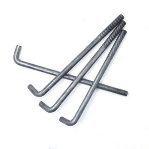 High Tensile Steel Forged Plain Holding Down Right-Angle Foundation Bolt M16 L-bend Anchor Bolt Black L Type Bolt