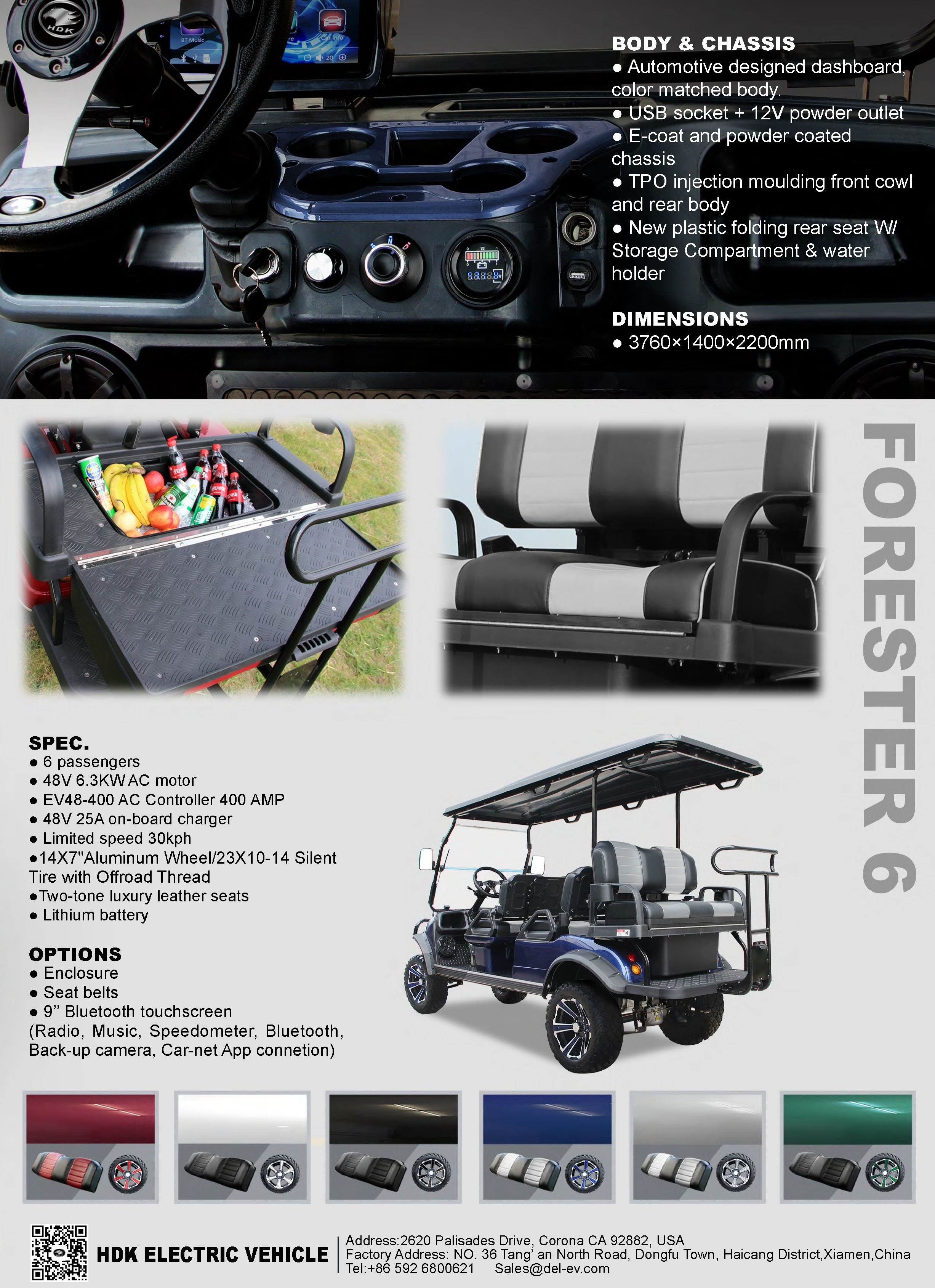 6 Person Utility Vehicle for Sale Electric Golf Trolley Best Sport UTV China 48V Dot Ce 50-70km