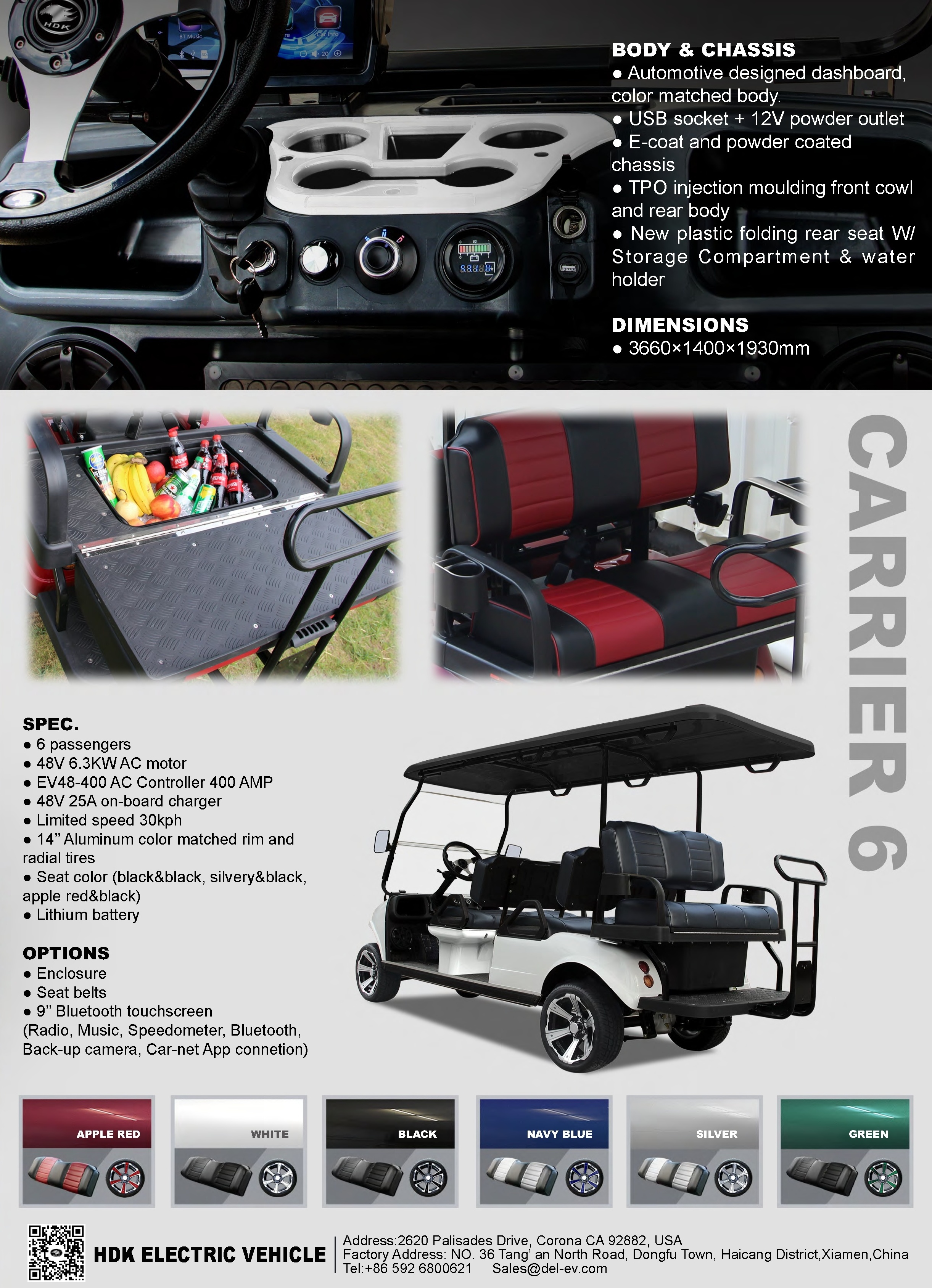 Cheap For Sale Price 6 Seat 48V Lithium Battery Near Me Tourist HDK EVOLUTION Electric Sightseeing Mini Bus Golf Cart