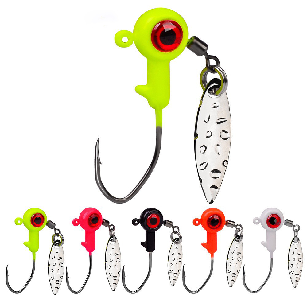 1/16oz 1/8oz 3/16 oz Rotary glitter lead hook big eye lead hook with triple reinforced blood slot hook