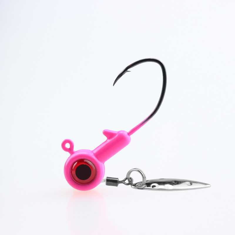 1/16oz 1/8oz 3/16 oz Rotary glitter lead hook big eye lead hook with triple reinforced blood slot hook