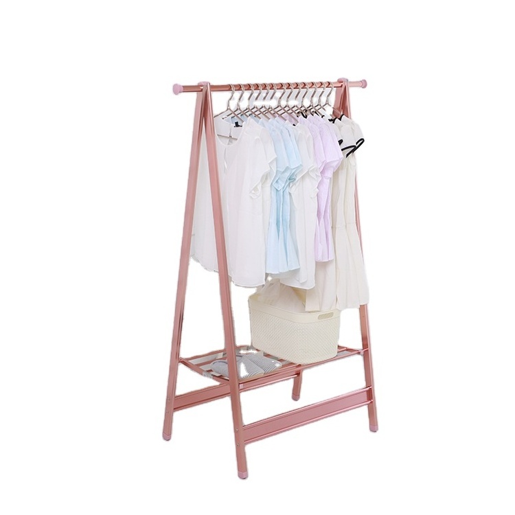 Simple design hat hook room tree divider armoire rod double pole clothes drying rack