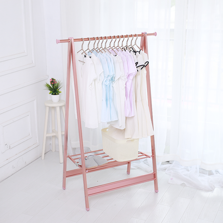 Simple design hat hook room tree divider armoire rod double pole clothes drying rack