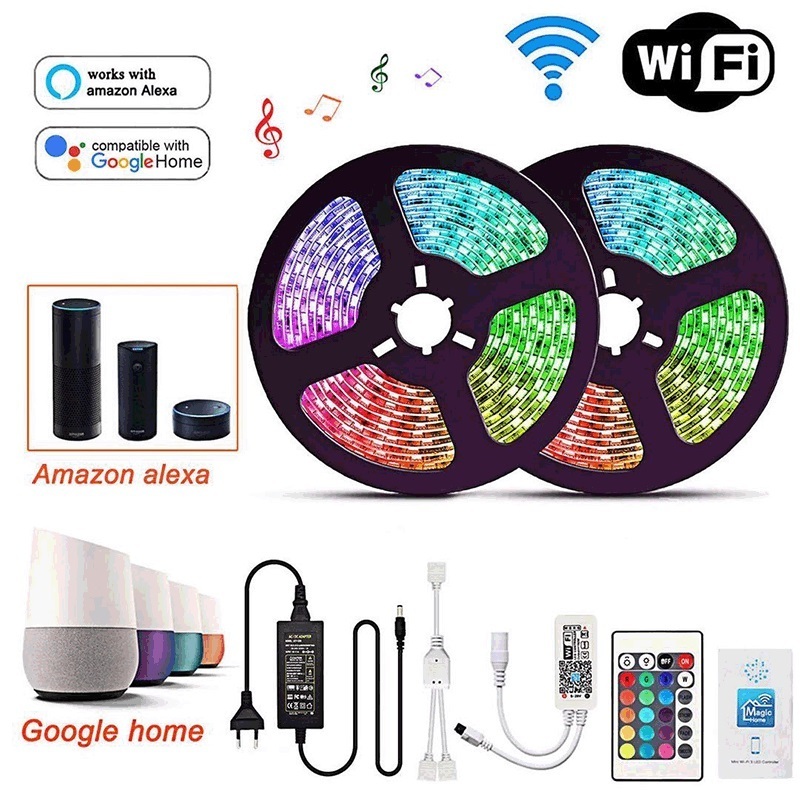 Waterproof RGB smart Led Strip Light  USB Power TV Backlight Lighting Kit wifi-bluetooth wireless App control  led strip light