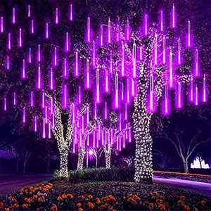 Meteor Shower Rain Lights 30cm 8 Tubes 192 LED Christmas Lights Plug in Snowfall LED Lights Outdoor Waterproof