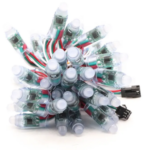 WS2811 5V 50pcs 12mm Diffused Digital RGB LED Pixel Light Individually Addressable  DMX Round  IP68 Waterproof