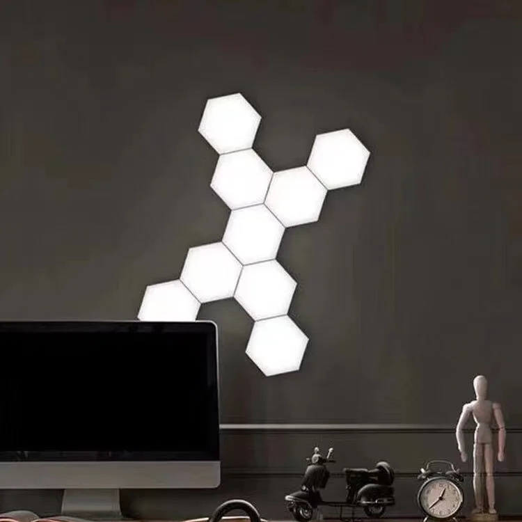 Room Creative Smart Removable Wall Lamp Quantum Modular Touch Hexagon Geometry Splicing Hex Honeycomb White Led RGB Night Light