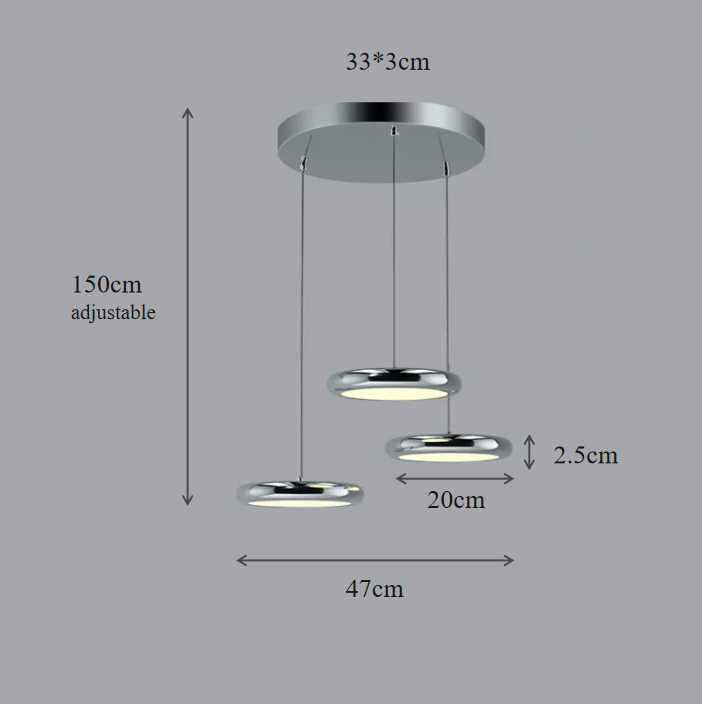 New Design Silvery High Led Indoor Lighting Bar 220v Ceiling Pendant Light chandelier for indoor kitchen living room bedroom