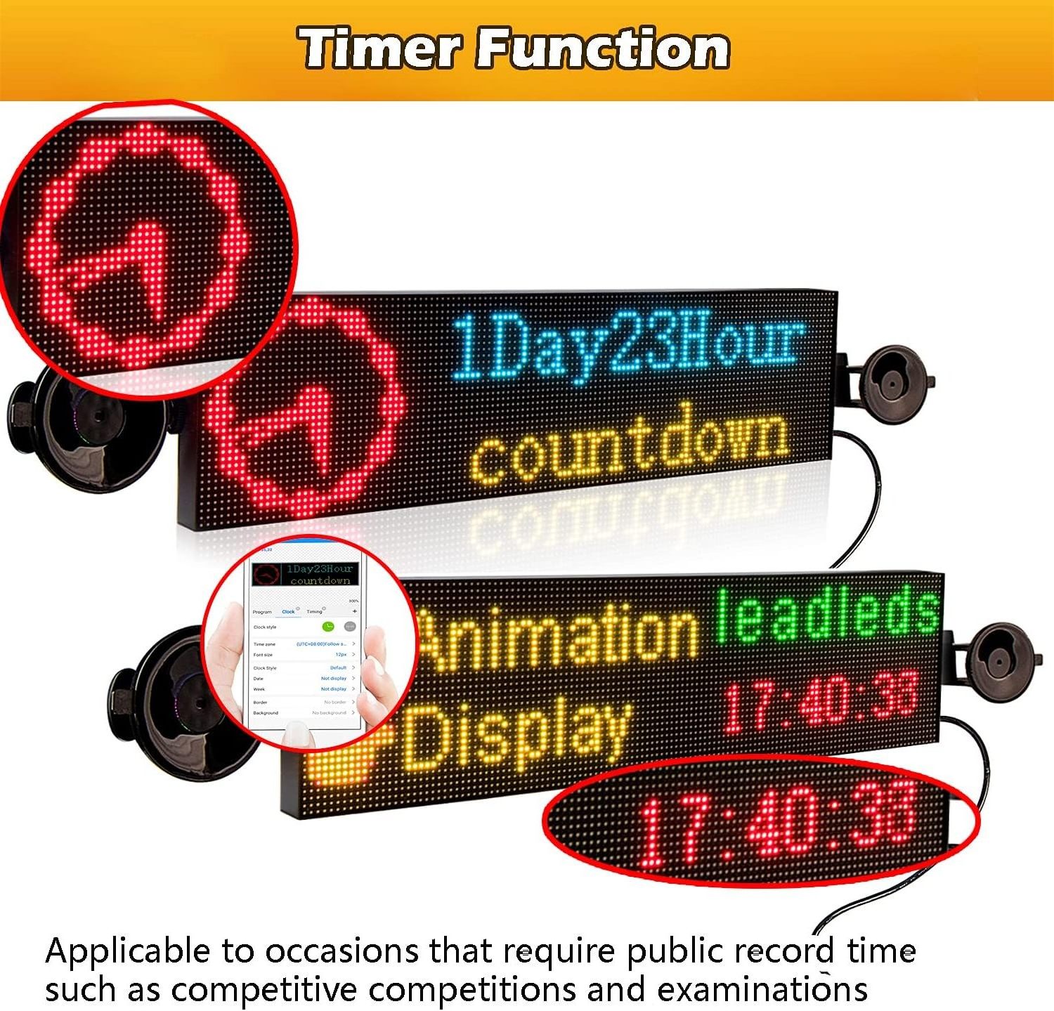 P4 P3 P2 P10LED Sign Car Scrolling Message Board RGB Full Color Programmable LED Display Advertising Board Indoor Use