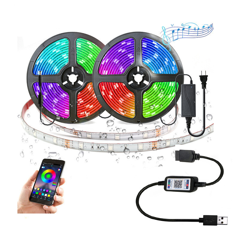 Waterproof RGB smart Led Strip Light  USB Power TV Backlight Lighting Kit wifi-bluetooth wireless App control  led strip light