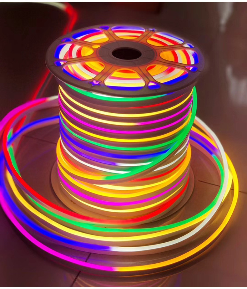 Waterproof  12V  24V 110V 220V SMD2835  50m each meter roll  120 LED each meter multi Color  Flexible Rope Led Neon strip light