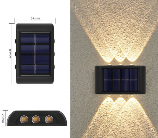 up and down solar wall light outdoor decoration garden courtyard home wall light waterproof luminous outdoor solar garden light