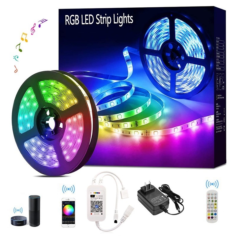 Waterproof RGB smart Led Strip Light  USB Power TV Backlight Lighting Kit wifi-bluetooth wireless App control  led strip light