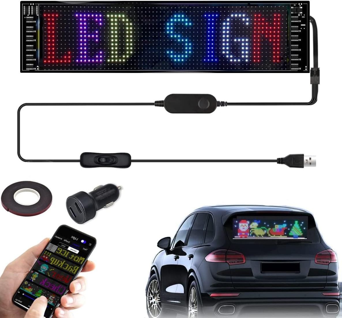 LED DMX Digital Display Signage Programmable Scrolling Led Panel for Car and Shop Business Advertising Signage