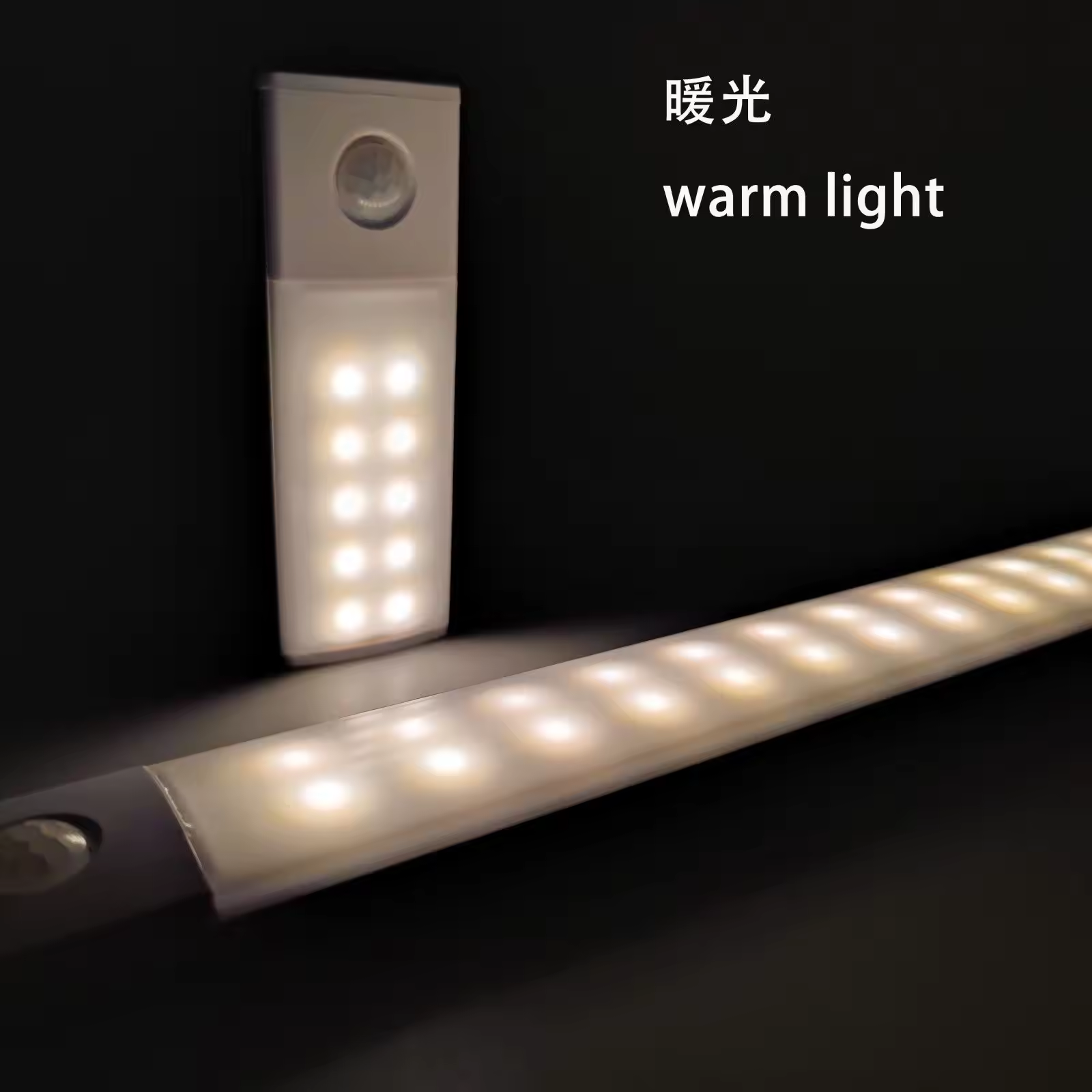 RTS Motion Sensor Under Cabinet Lights 40 LED USB Rechargeable Battery Operated LED Closet Light Wireless Magnetic Dimmable