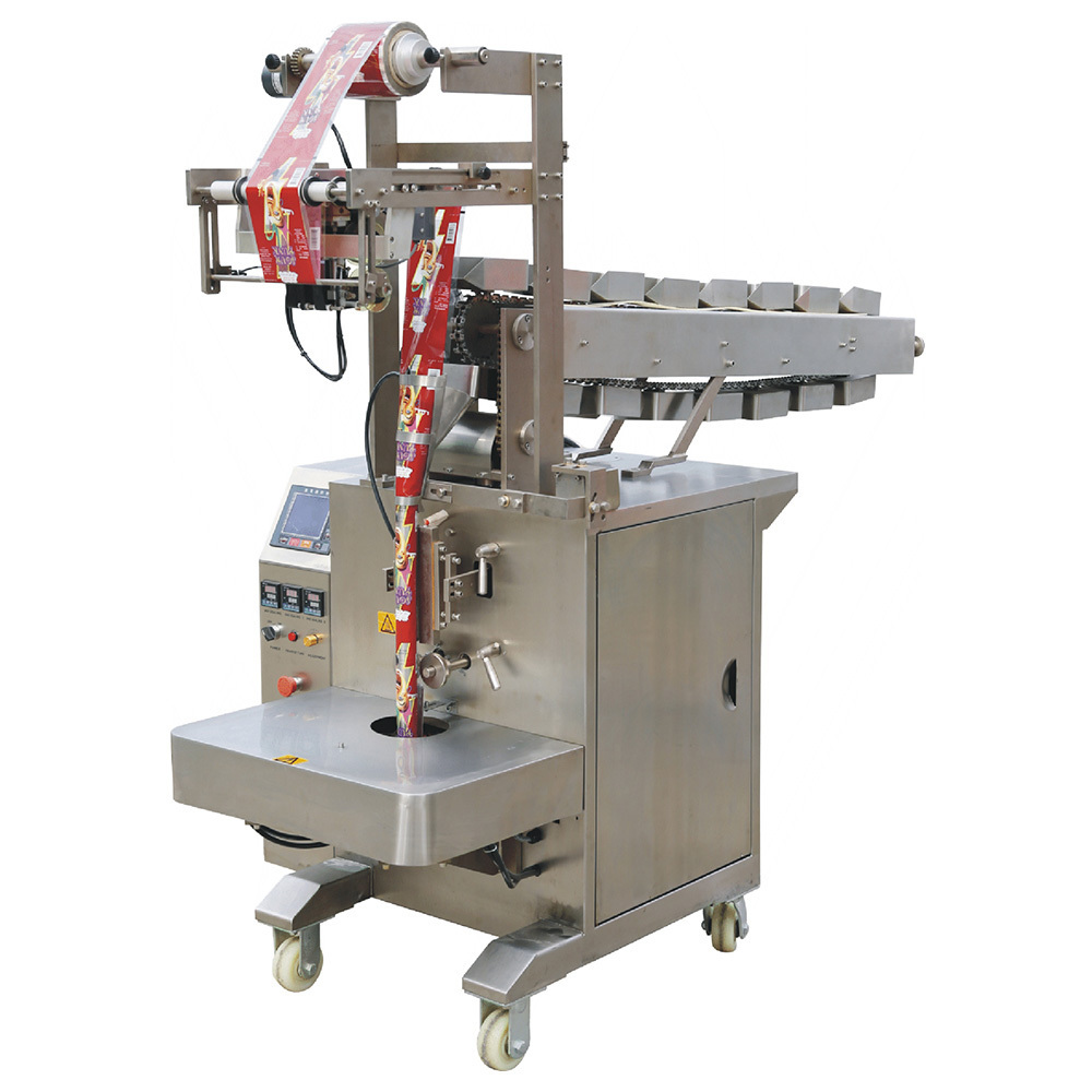 HDL 160B  Semi Automatic Small Vertical Bucket Chain Packaging Machine Bear Soft Candy Tea Machine for Small Business