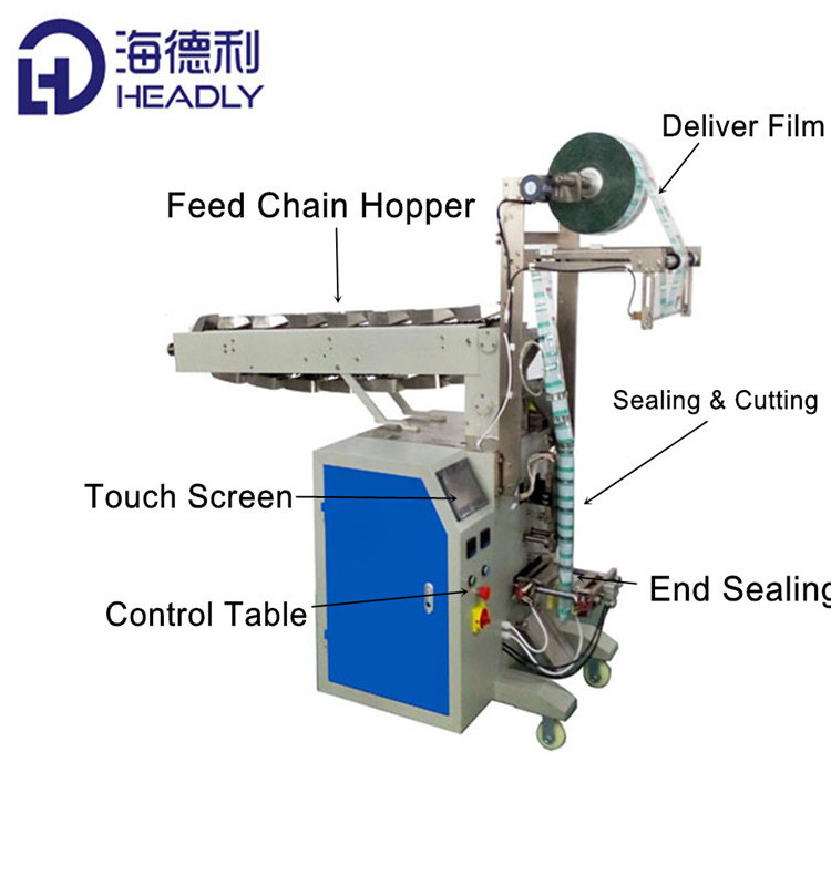 HDL 160B  Semi Automatic Small Vertical Bucket Chain Packaging Machine Bear Soft Candy Tea Machine for Small Business