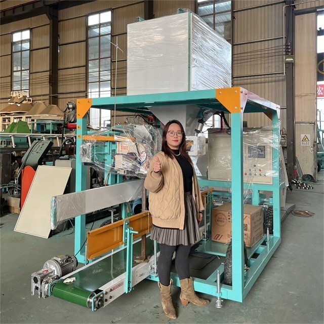 Automatic 15kg 25kg 30kg wood fertilizer sand feed particles weighing and packing machine