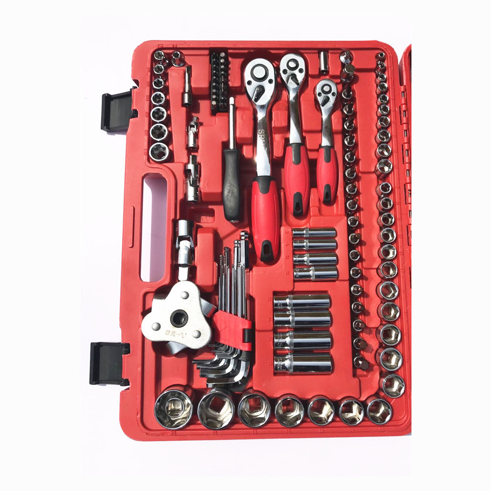 Professional 121 pcs tool sets Wrench Socket Ratchet Nuts Bits Auto Tools