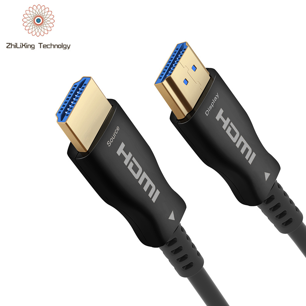 Factory wholesale price HDMI cable 2.0 4k active fiber optic aoc male to male cables for tv av audio ps4 cabl 10m 20m 50m 100m