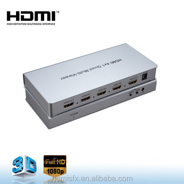 1080p HDMI Switcher HDMI 4x1 Quad Screen Multiviewer with Seamless Switch