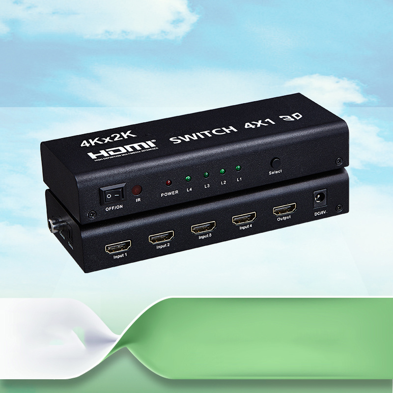 4 port HDMI Switcher 4x1 Support 3D HD Video 1.4 HDMI Switch with two digital audio outputs