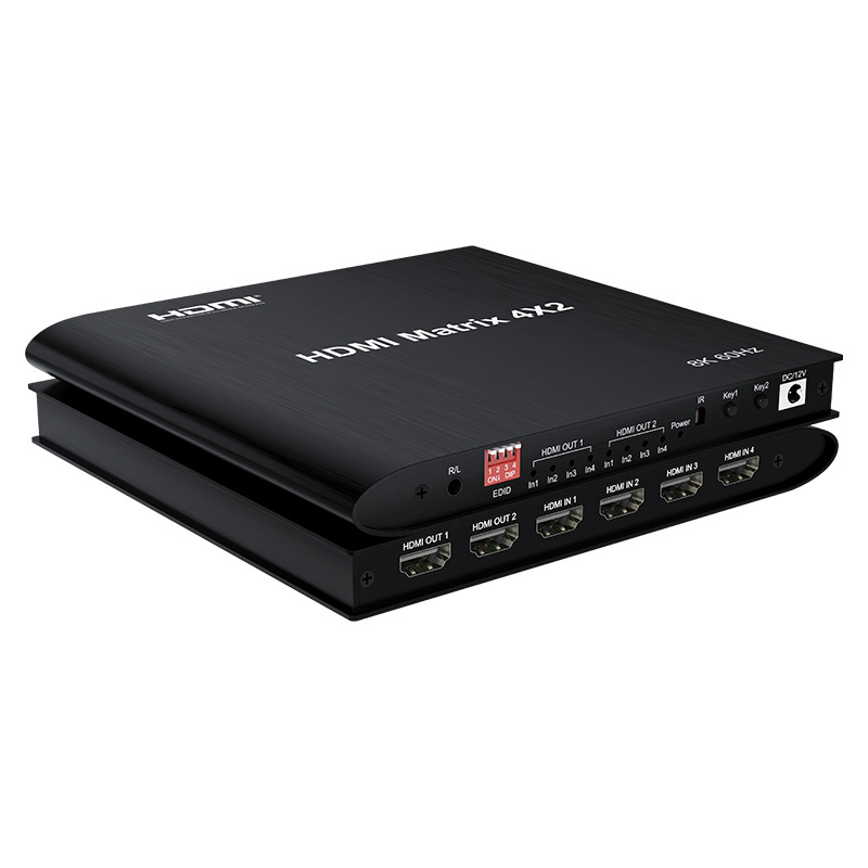 Sofly Hdmi 2.1 Matrix Splitter Ir 8K Hdmi Switch Splitter Audio Matrix 4 In 2 Out Hdmi Matrix Switch