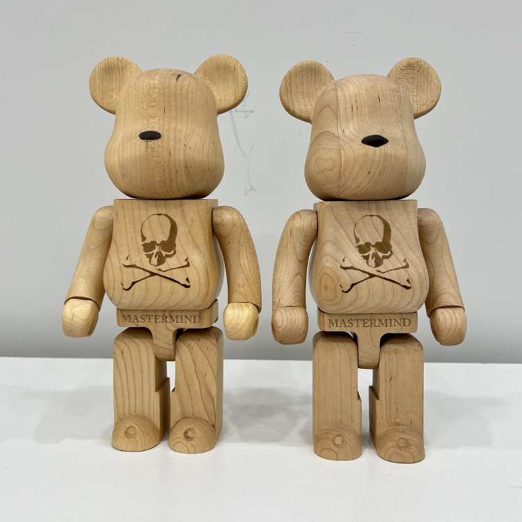 Pine Wood Bear bearbrick 400% 28cm living room decorations office desktop sculptures or Valentine's Day gifts